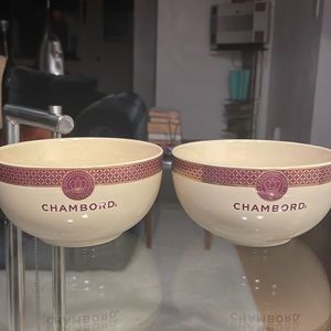 🇫🇷NWT Chambord Ceramic Bowls Black Raspberry Liqueur Royals De France *set 2